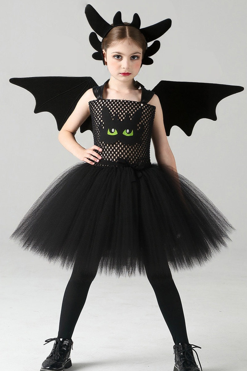 Night Dragon Dress Kid Halloween Costume Main image