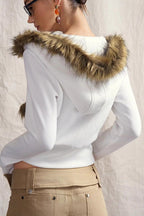Pom Trim Stud Detail Hoodies