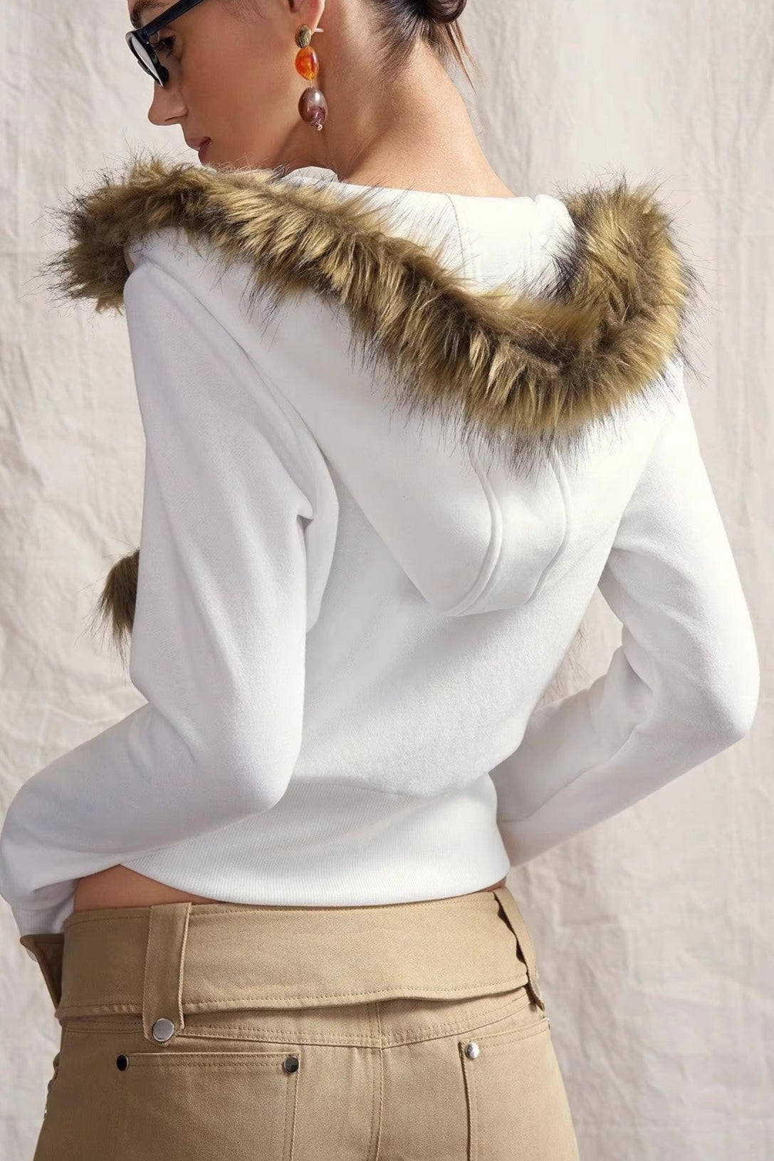 Pom Trim Stud Detail Hoodies