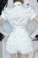 Alt Style Lace Splice Blouse