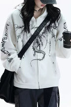 Dragon Graphic Long Sleeve Hoodies