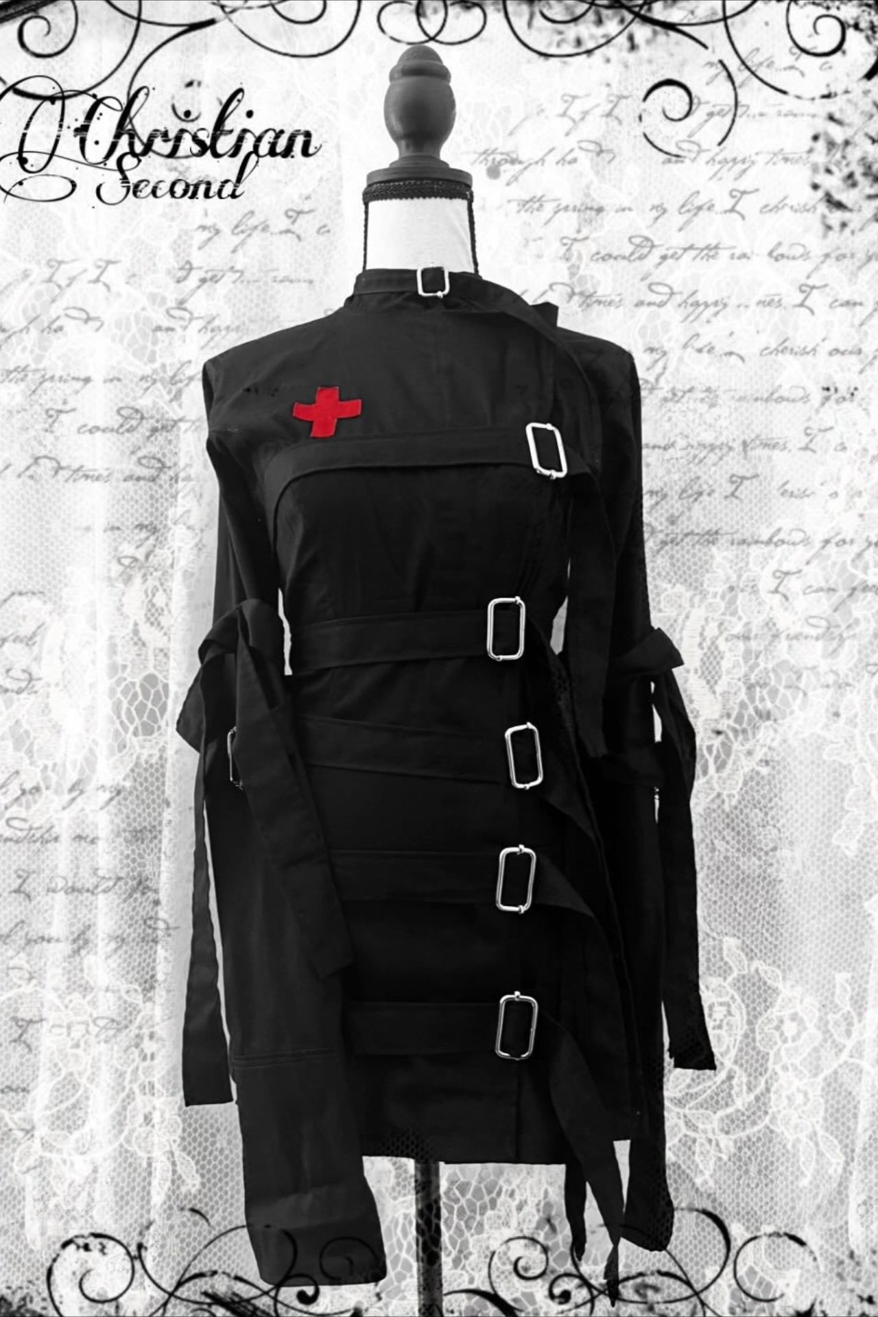 Gothic Buckle Strap Longline Shirt Secondary image
