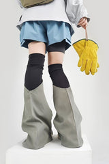 Patchwork Color Block Slouchy Wide Leg Long Socks