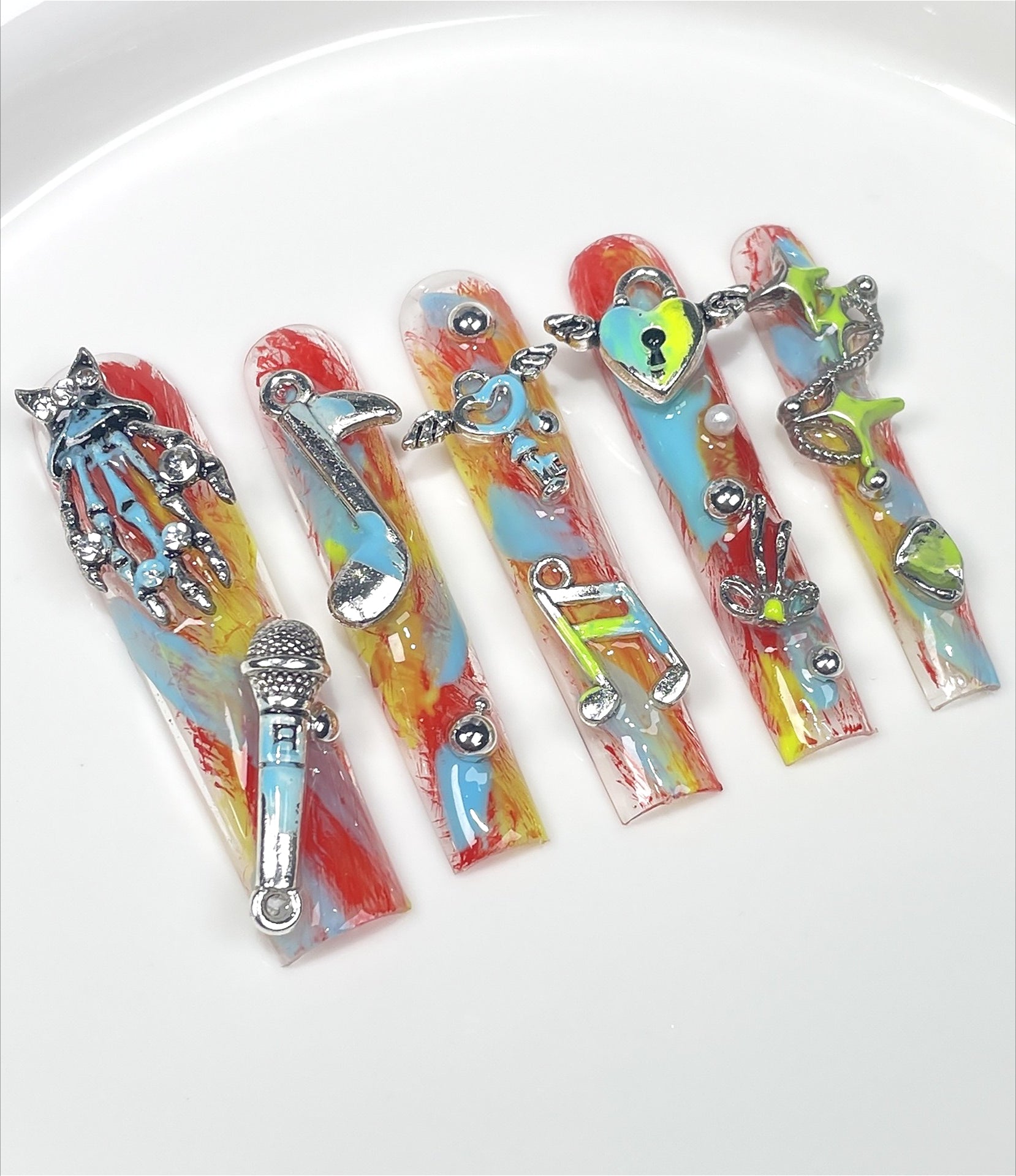 Punk Graffiti Tube Press On Nails Secondary image