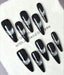 Dark French Line Y2K Press On Nails