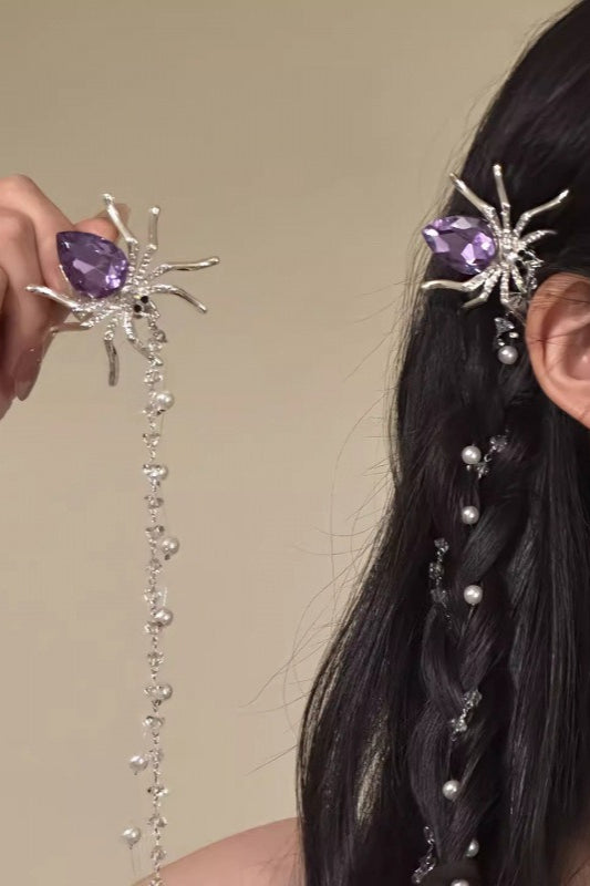 Rhinestone Tassel Spider Hair Accs