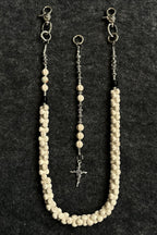 White Turquoise Bone Cross Punk Waist Chain