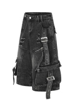 Multi-Pocket Denim Bermuda Shorts