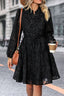 Button Front Floral Lace Tie Waist Dress