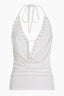 Loose Rivet Draped Neck Halter Top