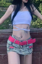 Y2K Low-Rise A-Line Denim Skirt