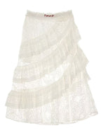 Y2K Retro Lace Tiered Ruffle Mini Skirt