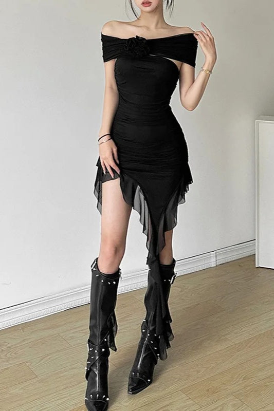 Tassel Detail Halter Slim Fit Elegant Mini Dress Secondary image