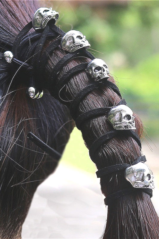 3D Punk Skull Velvet Rope Hair Accs