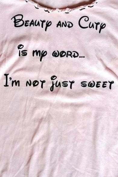 Vintage Letter Printed Shoulder Fit Cropped Slim T-shirt