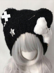 Cute Cross Star Y2K Short Knit Hat