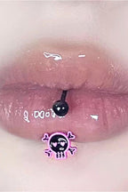 Emo Skull Pink Lip Stud