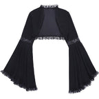 Dark Style Lace Trim Bell Sleeve Coat