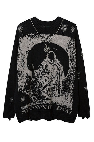 Gothic Punk Slouchy Knit Sweater Secondary image