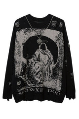 Gothic Punk Slouchy Knit Sweater