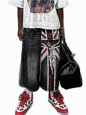 Street Cross Distressed Denim Shorts