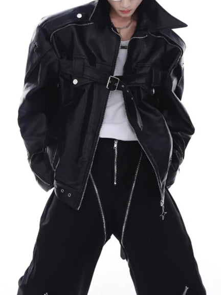 Oversized Faux Leather Jacket Main image