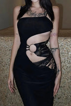 Gothic Aesthetic Bodycon Midi Dress