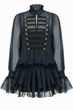 Braided Button Sheer Layered Skirt Sets