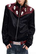 Skull Embroidered Satin Jackets