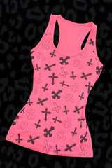 Heart Cross Print Tank Top