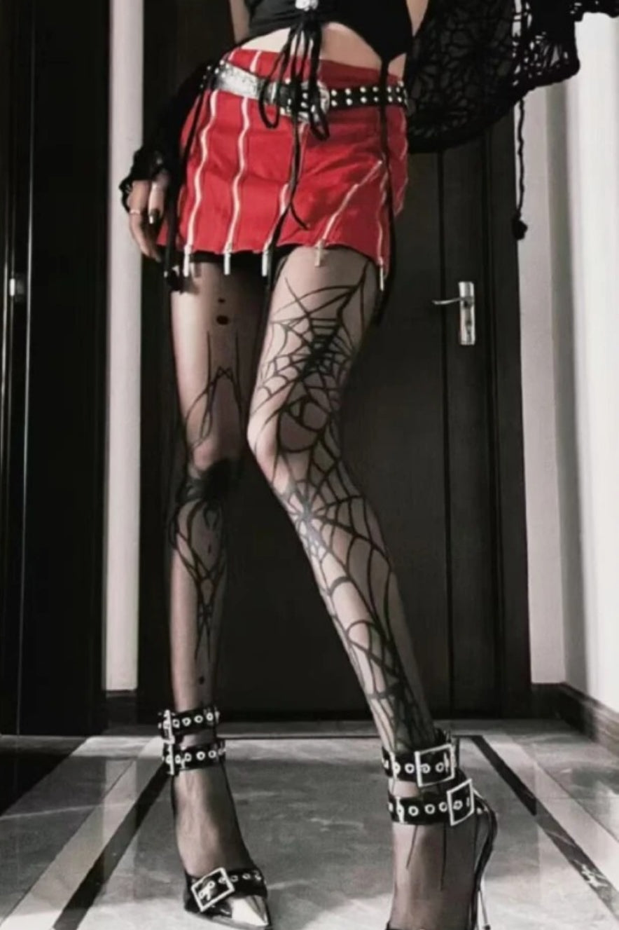 Vintage Gothic Spider Web Fishnet Tights Main image