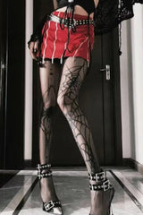 Vintage Gothic Spider Web Fishnet Tights