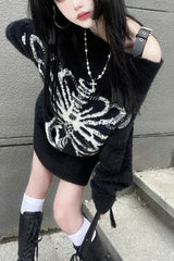 Goth Skull Print Harajuku Pullover Sweater