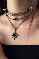 Vintage Layered Star Beaded Necklace