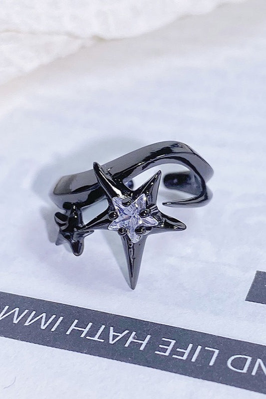 Retro Star & Moon Stackable Ring Secondary image