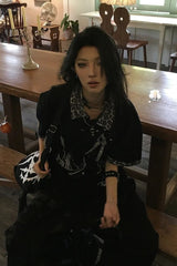 Grunge Leopard Sickle Patchwork Loose Unisex T-shirt