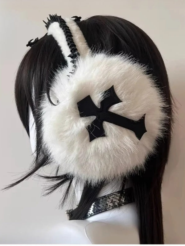 Gothic Skeleton Cross Earmuf Main image