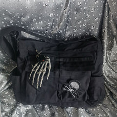 Punk Gothic Large Capacity Trendy Personalized Canvas Shoulder Bag Halloween