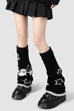 Skull Star Knit Leg Warmer Socks