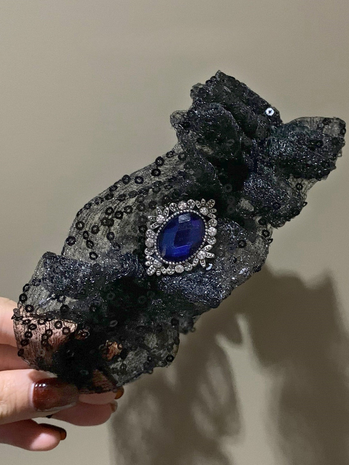 Gothic Wide Lace Sapphire Hair Accs Main image