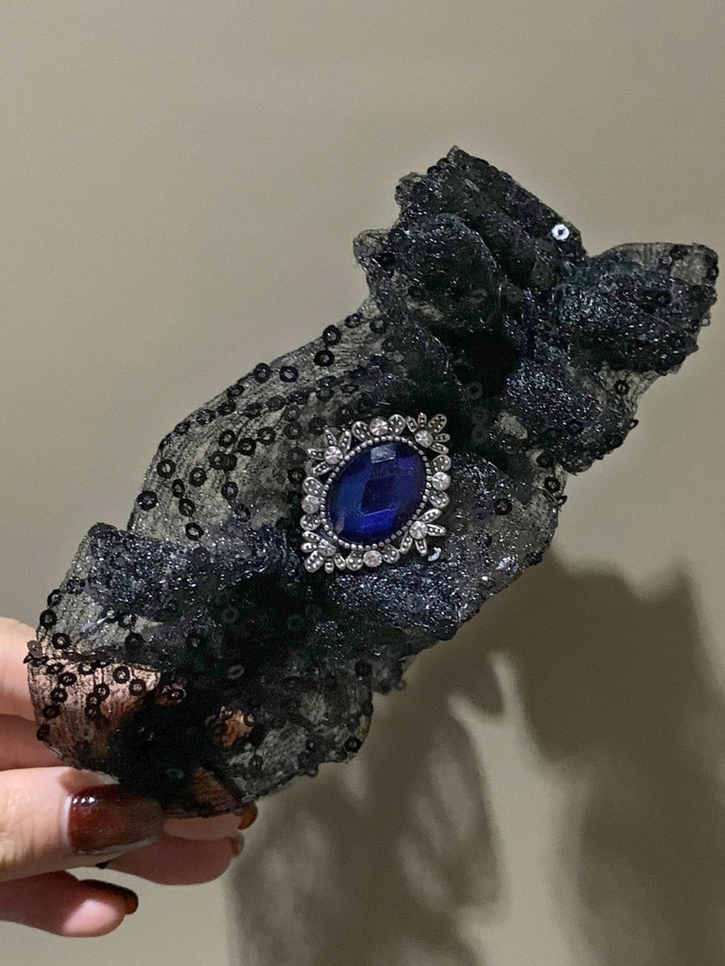 Gothic Wide Lace Sapphire Hair Accs