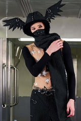 Multifunctional Gothic Punk Fleece Hat Scarf