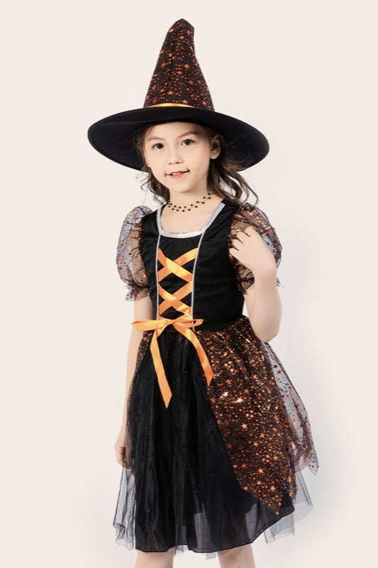 Orange Witch Dress Kid Halloween Costume Secondary image