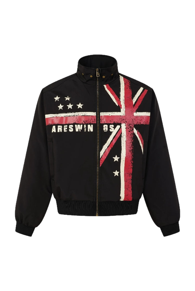 Flag Graphic Stand Collar Jackets