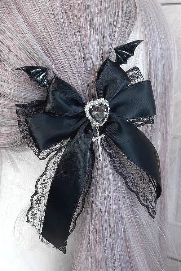 Lace Devil Bow Hair Accs