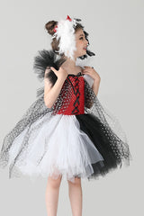 Black & White Witch Dress Kid Halloween Costume