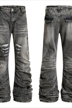 Distressed Stacked Flare Jeans