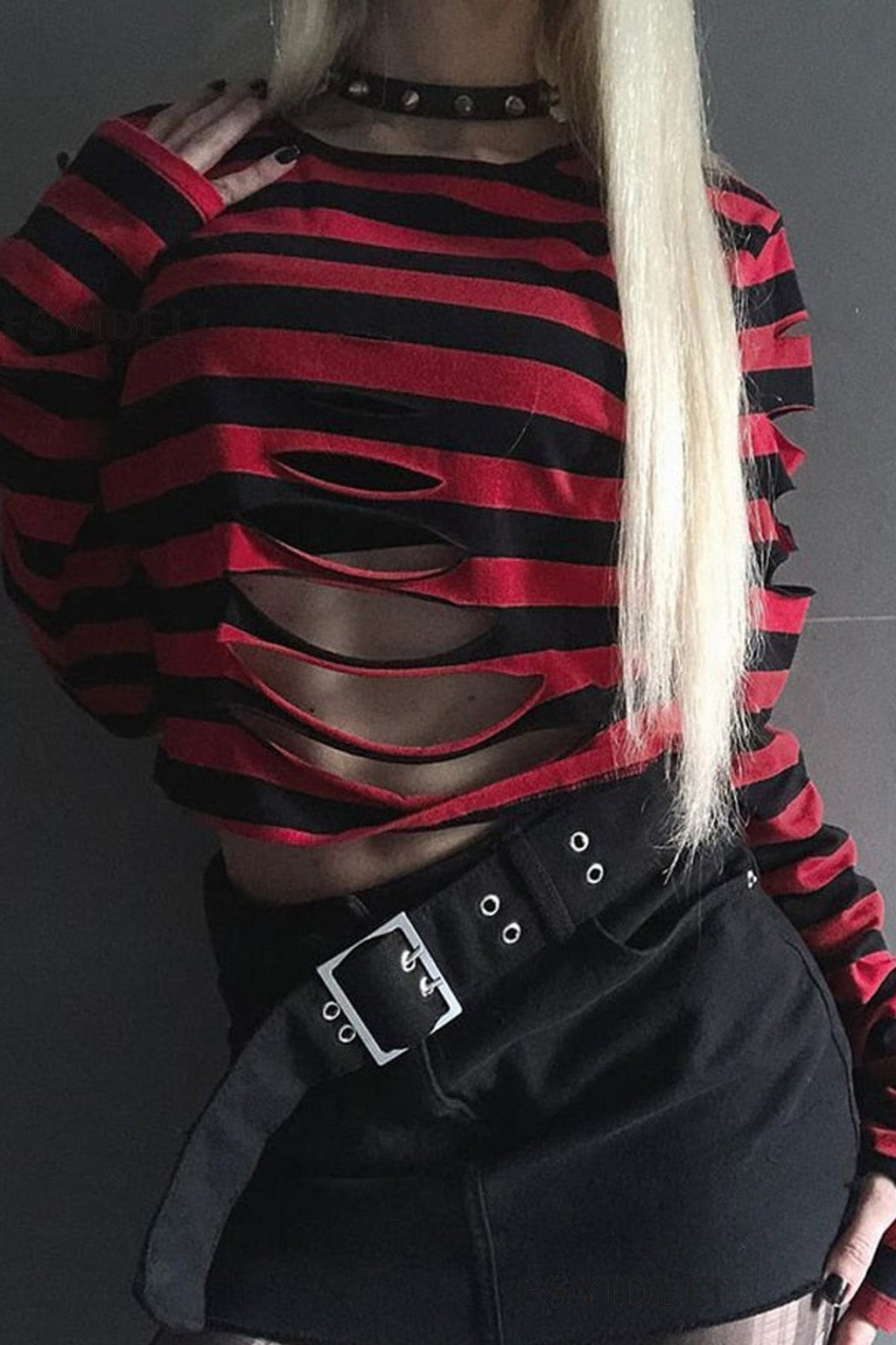 Street Style Ripped Stripe T-Shirt