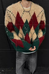 Christmas Vintage Lazy Style Thickened Round Neck Knit Sweater