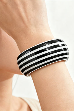 Black And White Striped Bracelet
